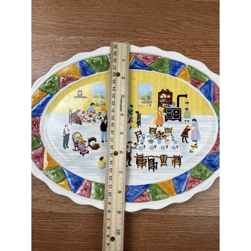 Vintage 1993 Fitz and Floyd Omnibus OCI 12" Homestead Platter NEW in Box - Picture 6 of 10